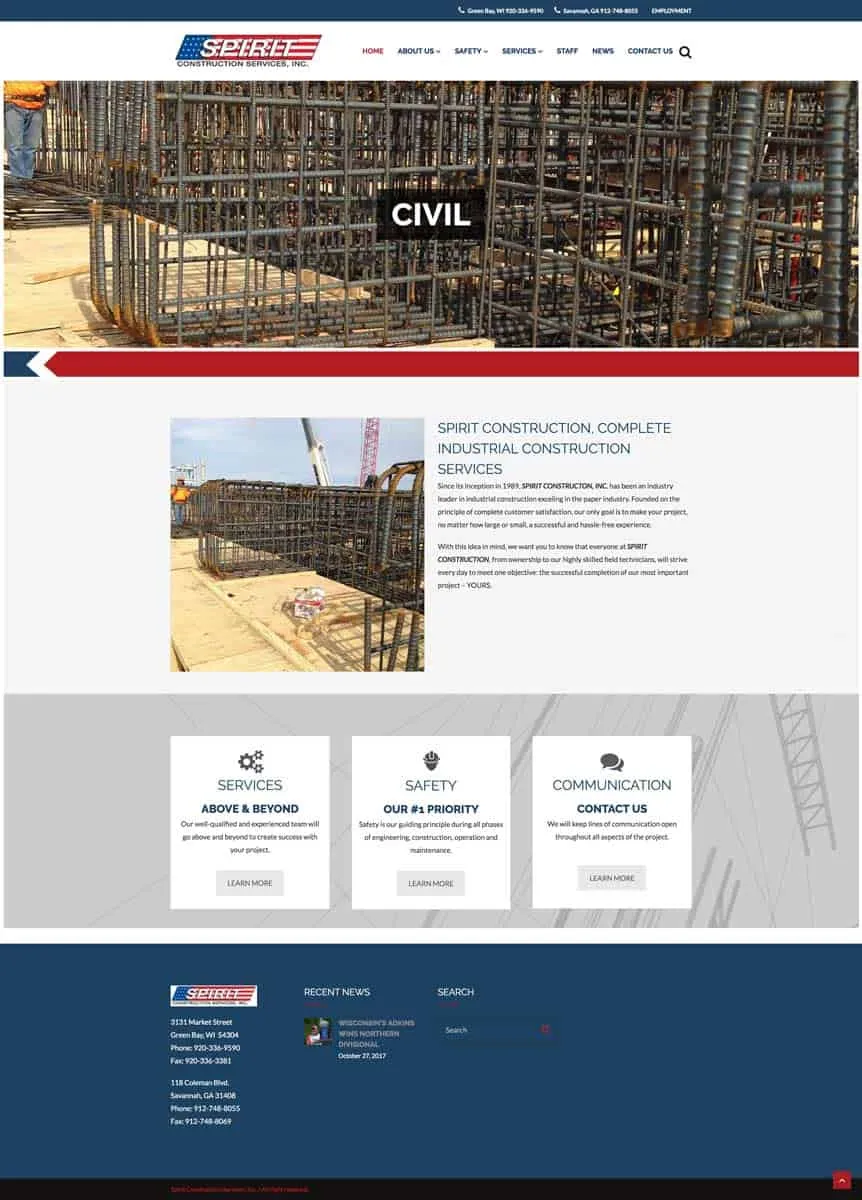 Spirit Construction Services Releases Mobile-Friendly Website