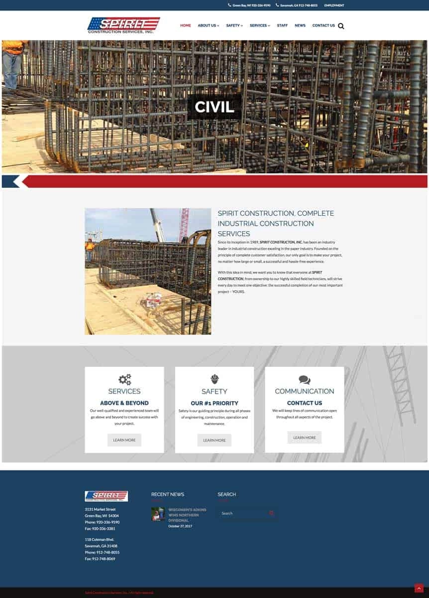 Spirit Construction Services Releases Mobile-Friendly Website